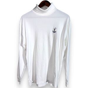 Fairway and Greene White Rollneck Pima Cotton Sweater Size S